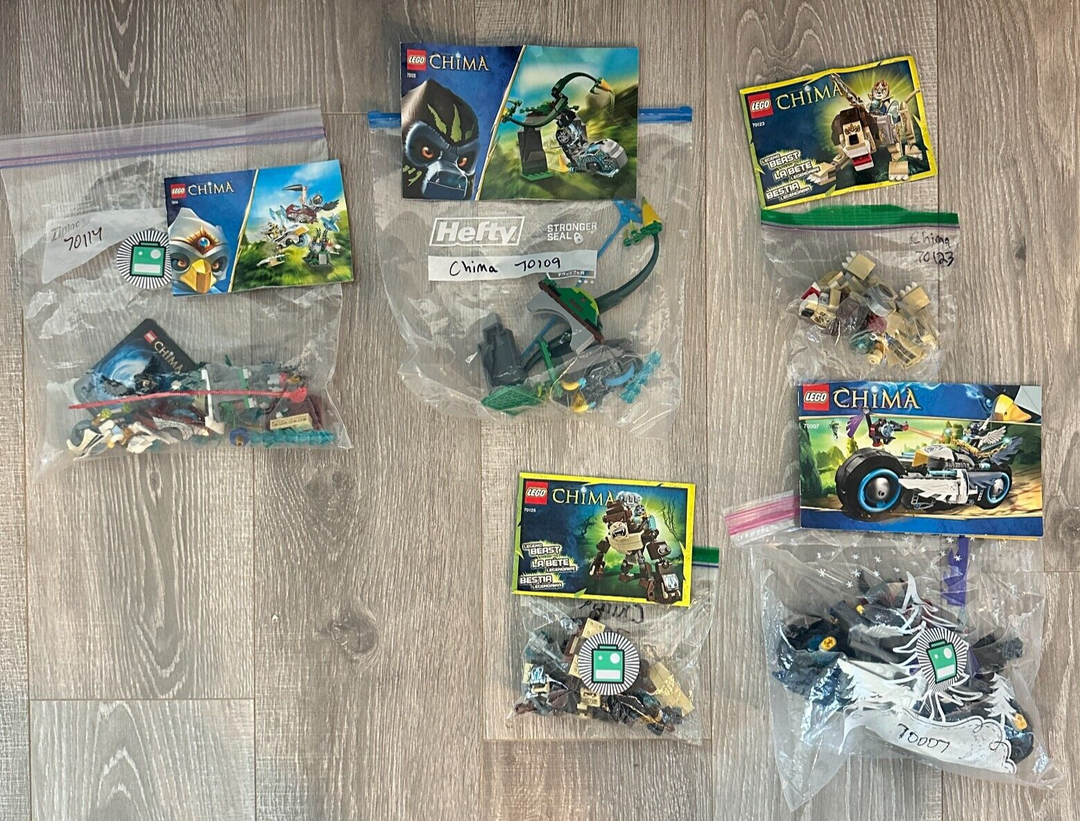LEGO Legends of Chima Set Bulk Lot 70114, 70109, 70123, 70007, 7015 All Minifigs
