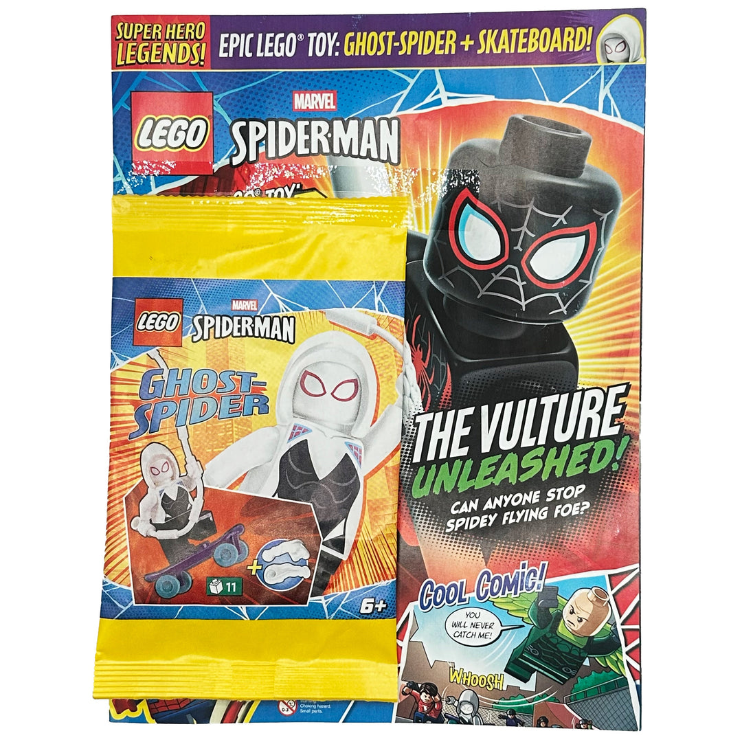 LEGO Super Hero Legends Magazine Spider-Man Issue 18: The Ghost-Spider Pack With a Skateboard