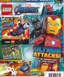 Cover of LEGO Super Hero Legends magazine issue 36 featuring The Iron Patriot and a bonus gift