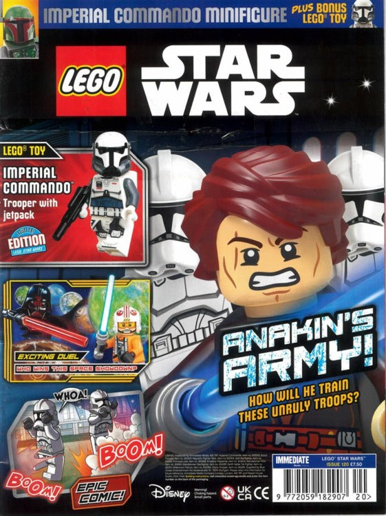 Cover of LEGO Star Wars Magazine Issue 120 from Immediate Media with the Imperial Commando minifigure gift