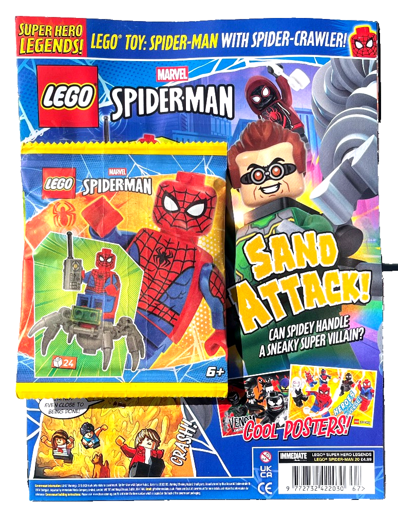 LEGO Super Hero Legends Magazine Spider-Man Issue 20: The Web-Slinger Brings His Own Machine