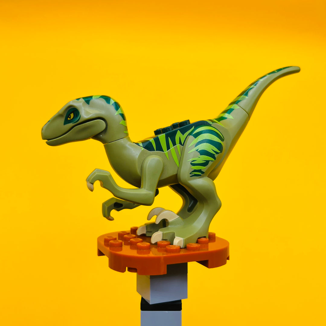 LEGO Big Fig Dinosaur Raptor / Velociraptor with Dark Green Lime Marking and Tan Claws Raptor02