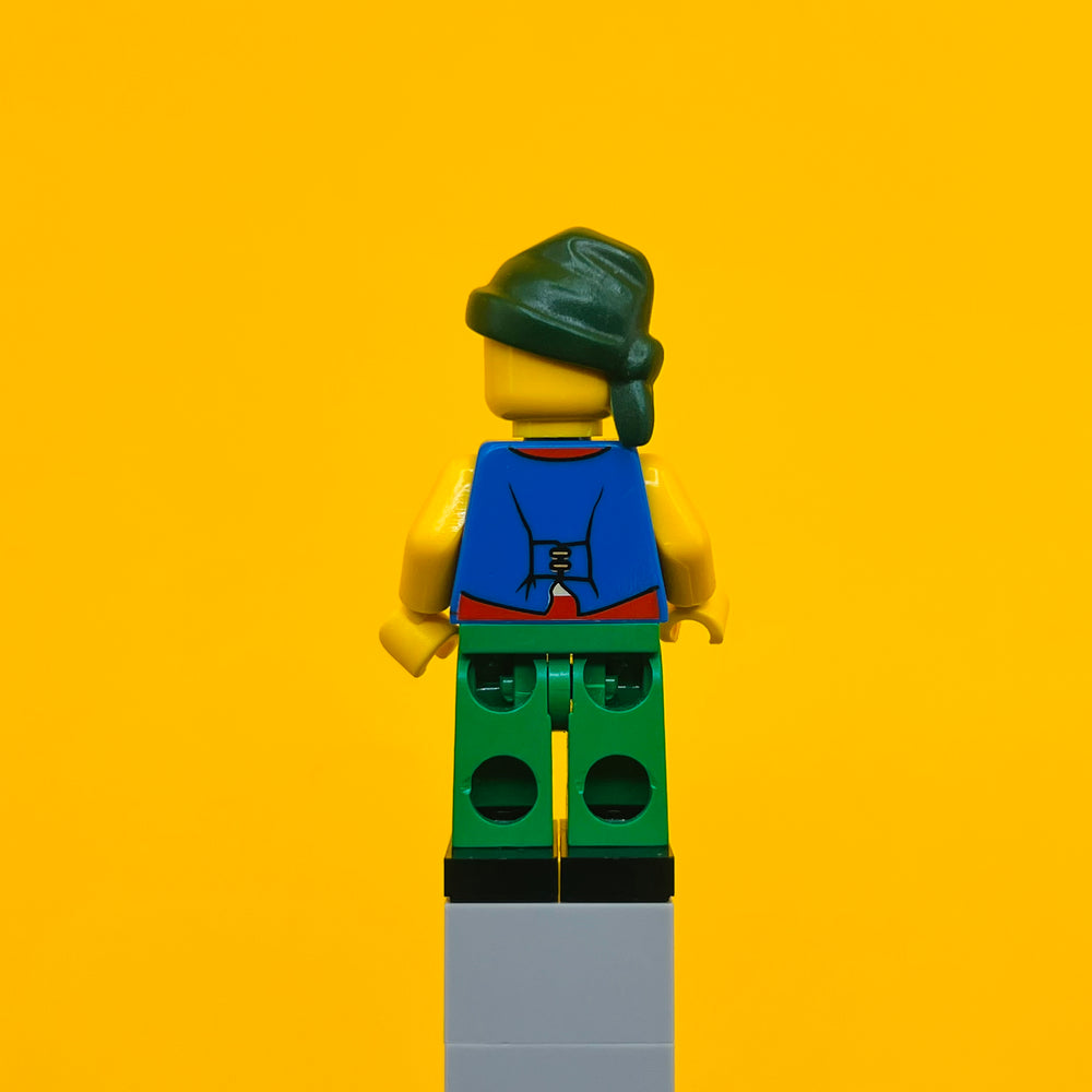 LEGO Pirates Minifigure Pirate Blue Vest, Green Legs, Dark Green Bandana pi103