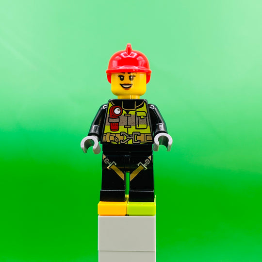 LEGO City Minifigure Fire - Female, Reflective Stripes with Utility Belt cty1596