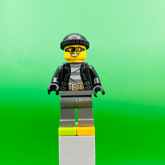 LEGO City Minifigure Police - City Bandit Male, Black knit Cap, Mask cty0462