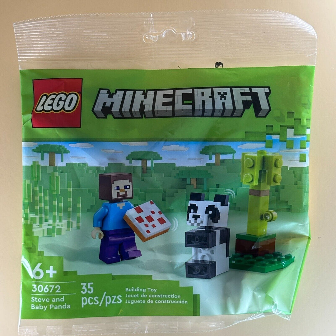 LEGO Minecraft Minifigure Steve and Baby Panda - Polybag 30672