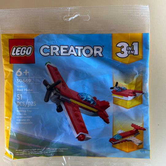 LEGO Creator Minifigure 3 in 1 Iconic Red Plane - Polybag 30669