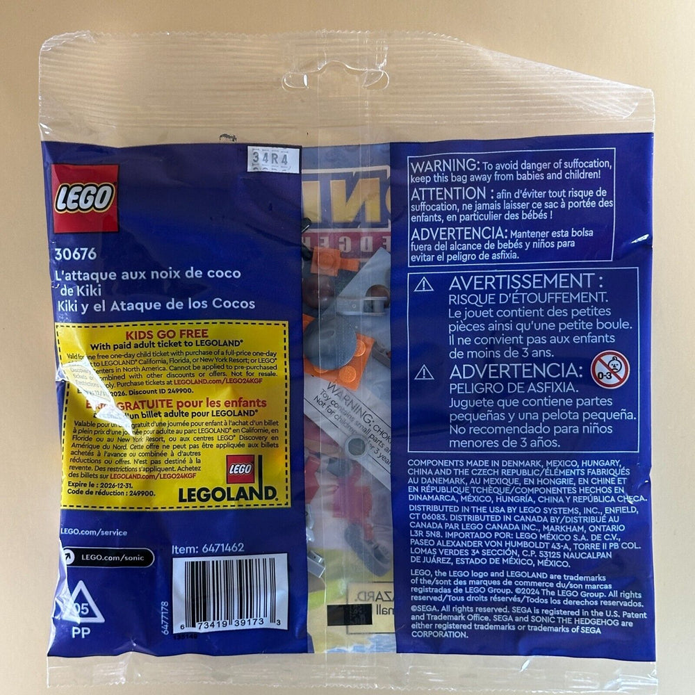 LEGO Sonic the Hedgehog Minifigure - Kiki's Coconut Attack.- Polybag 30676