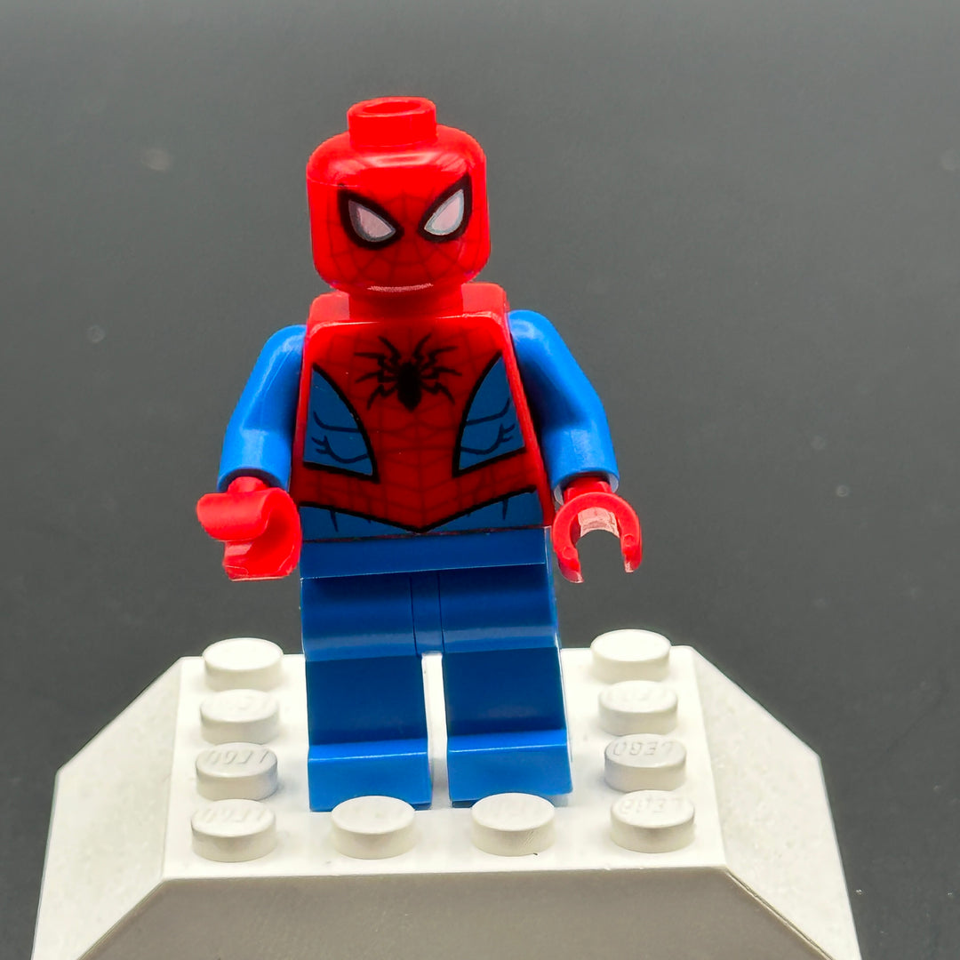 LEGO Marvel Super Heroes Minifigure Spider-Man - Dark Red Web Pattern, Blue Legs sh0546