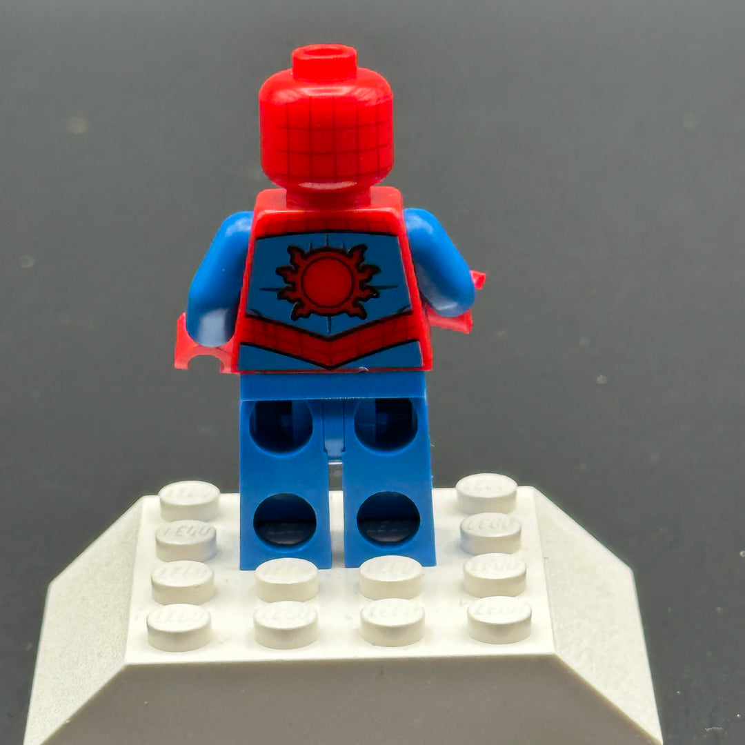 LEGO Marvel Super Heroes Minifigure Spider-Man - Dark Red Web Pattern, Blue Legs sh0546