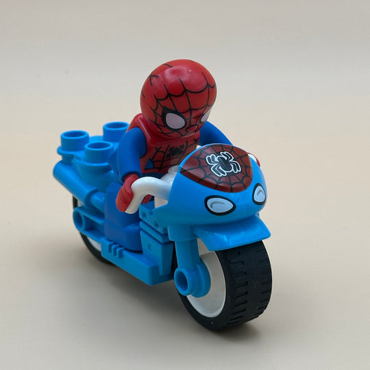 LEGO Duplo Minifigure Duplo Figure Lego Ville, Spider-Man, with Motorcycle 47394pb324