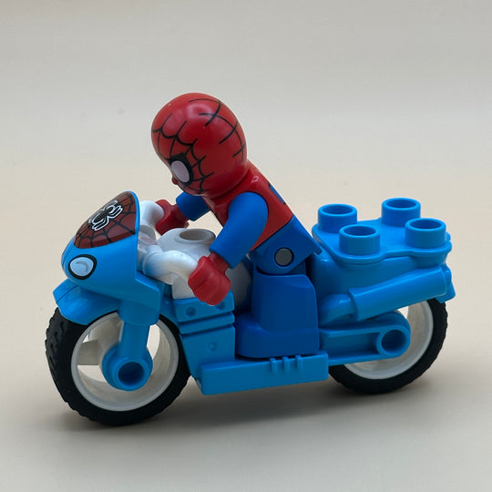 LEGO Duplo Minifigure Duplo Figure Lego Ville, Spider-Man, with Motorcycle 47394pb324