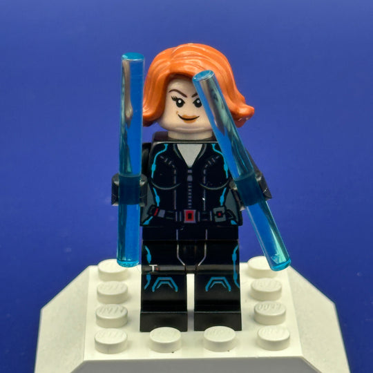 LEGO Marvel Super Heroes Minifigure Black Widow - Black Jumpsuit, Dark Orange Hair sh0186