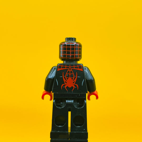 LEGO Marvel Super Heroes Minifigure Spider-Man (Miles Morales) - Red Webbing on Head, Red Hands sh0190