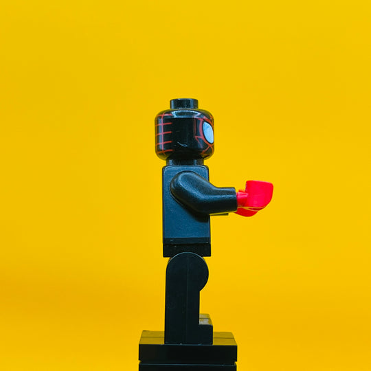 LEGO Marvel Super Heroes Minifigure Spider-Man (Miles Morales) - Red Webbing on Head, Red Hands sh0190